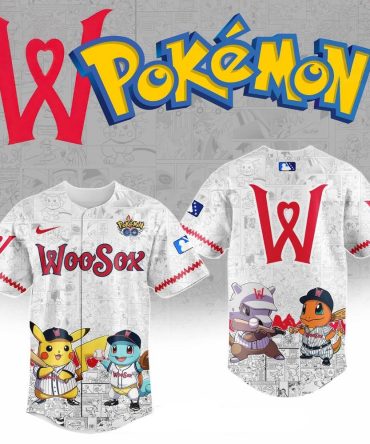 Exclusive Pokémon Woosox Baseball Jersey – Pikachu & Charmander Design – Limited Edition