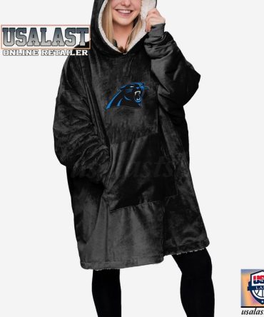 Carolina Panthers Black Blanket Hoodie Hoodie Blanket