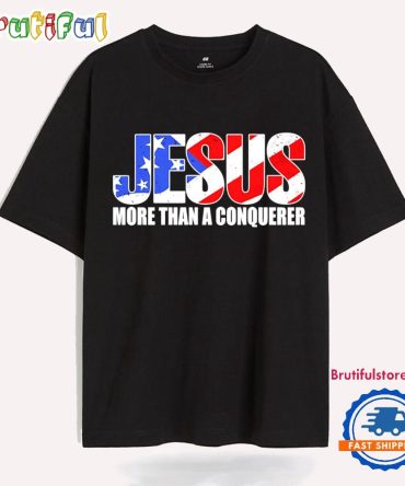 Wyatt Hendrickson Jesus More Than Conquerers Text T Shirt