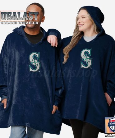 New Mlb Seattle Mariners Lightweight Blanket Hoodie Hoodie Blanket