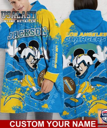 New Personalized Los Angeles Chargers Mickey Mouse Snug Hoodie