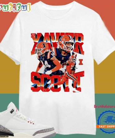 Xavier Scott Illinois Fighting Illini Player Collage T Shirt