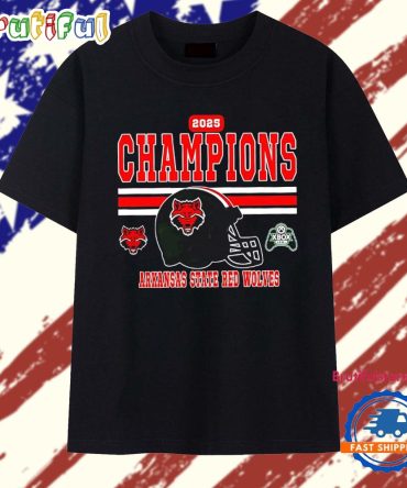 Xbox Bowl Champions 2025 Arkansas State Red Wolves Helmet T Shirt