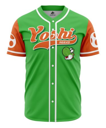 Level Up In Style: Yoshi Squad Green Baseball Jersey For Gamers & Fans - Limited Edition!