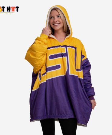 Ncaa Lsu Tigers Big Logo Blanket Hoodie Hoodie Blanket