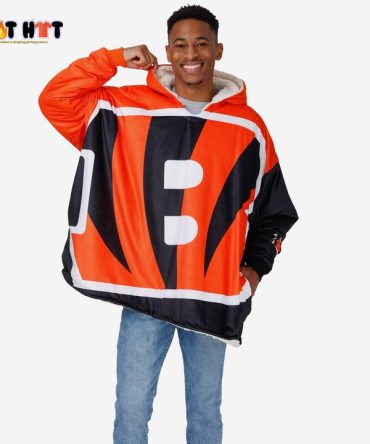 Nfl Cincinnati Bengals Big Logo Blanket Hoodie Hoodie Blanket
