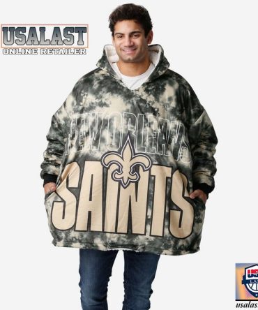 New Orleans Saints Camouflage Blanket Hoodie Hoodie Blanket