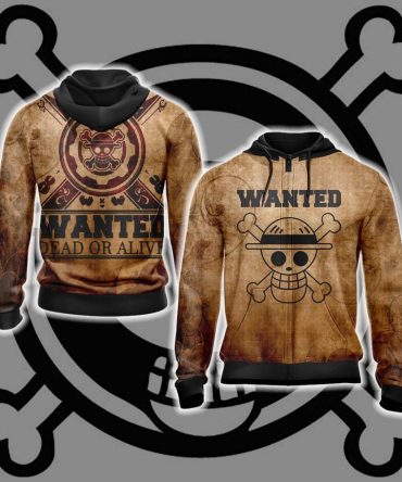 One Piece Hoodie One Piece Wanted Dead Or Alive Hoodie Anime Clothing