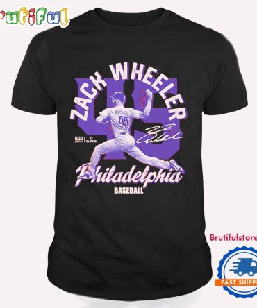 Zack Wheeler 45 Philadelphia Phillies Screen Signature T Shirt