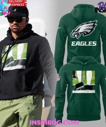 Philadelphia Eagles Jalen Hurts 2 Shoes Banned Green All Over Print Hoodie, 3D Hoodie
