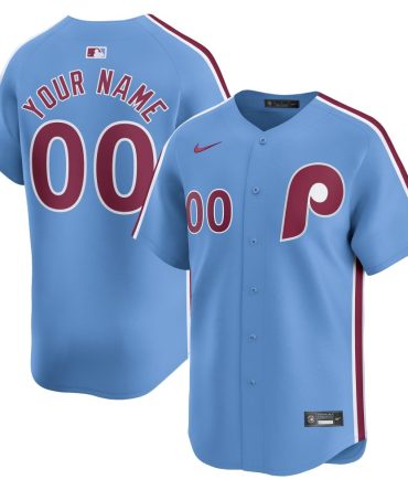 Philadelphia Phillies Alternate Limited Custom Jersey Light Blue