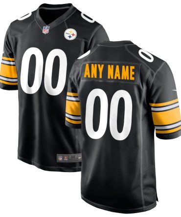 Pittsburgh Steelers Custom Game Jersey Black