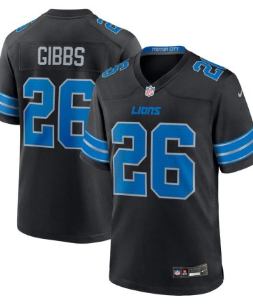 Jahmyr Gibbs Detroit Lions 2Nd Alternate Game Jersey Black
