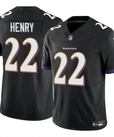 Youth Baltimore Ravens #22 Derrick Henry Black 2023 F.U.S.E. Football Jersey