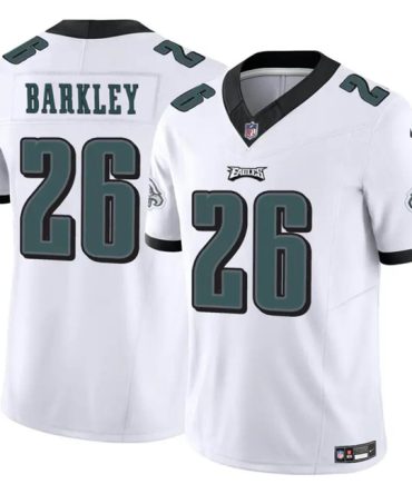 Youth Philadelphia Eagles #26 Saquon Barkley White 2023 F.U.S.E Vapor Untouchable Limited Football Stitched Jersey