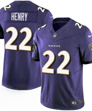 Youth Baltimore Ravens #22 Derrick Henry Purple 2023 F.U.S.E. Football Jersey