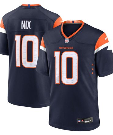 Bo Nix Denver Broncos Nike Alternate Game Jersey Navy