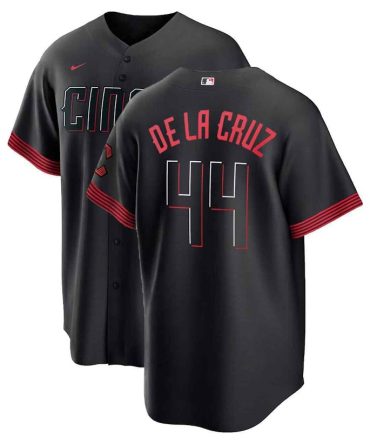 Youth Cincinnati Reds #44 Elly De La Cruz Nike Black 2023 City Connect Replica Player Jersey