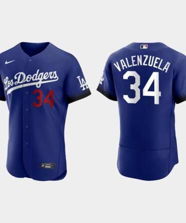 Fernando Valenzuela Los Angeles Dodgers 2021 City Connect Jersey Royal