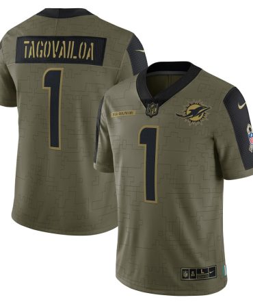 Tua Tagovailoa Miami Dolphins Nike 2021 Salute To Service Limited Player Jersey Olive