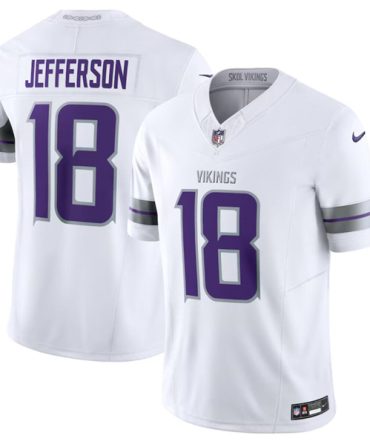 Youth Minnesota Vikings #18 Justin Jefferson White F.U.S.E. Winter Warrior Limited Football Stitched Jersey