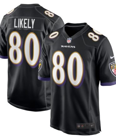 Isaiah Likely 80 Baltimore Ravens Alternate Game Men Jersey - Black