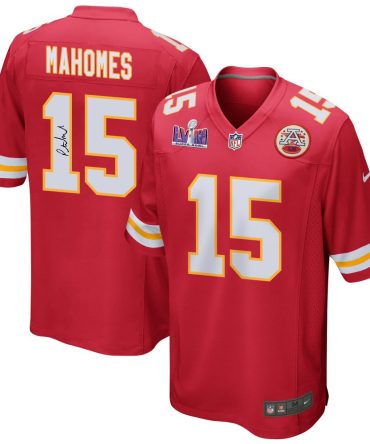 Patrick Mahomes 15 Signed Kansas City Chiefs Super Bowl Lviii Game Men Jersey - Red