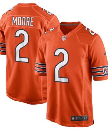 D.J. Moore 2 Chicago Bears Alternate Game Men Jersey - Orange