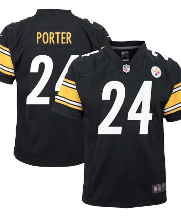 Joey Porter Jr. 24 Pittsburgh Steelers Youth Game Jersey - Black