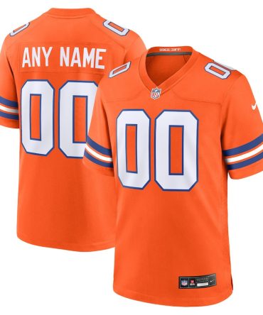 Denver Broncos Mile High Collection 1977 Throwback Custom Game Men Jersey - Orange