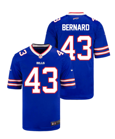 Terrel Bernard 43 Buffalo Bills Youth Home Game Jersey - Royal