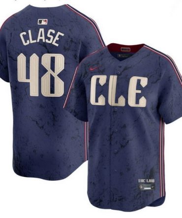 Cleveland Guardians 48 Emmanuel Clase Navy 2024 City Connect Limited Stitched Baseball Jersey