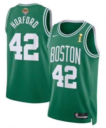 Boston Celtics 42 Al Horford Kelly Green 2024 Finals Champions Icon Edition Stitched Basketball Jersey