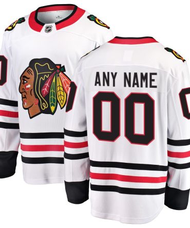 Chicago Blackhawks Away Breakaway Custom Jersey White