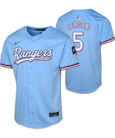 Corey Seager Nike Texas Rangers Youth Light Blue Alt Limited Jersey