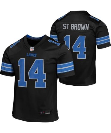 Amon-Ra St. Brown Detroit Lions Youth Black Nike Alt 2 Replica Football Jersey