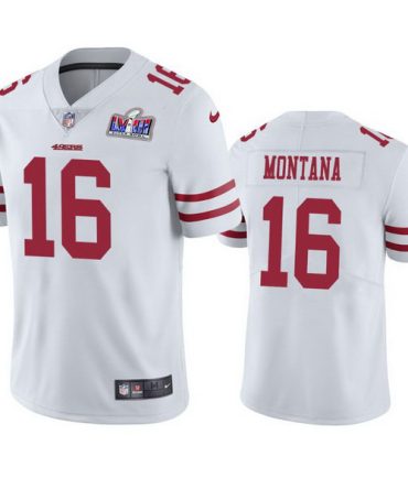 Youth Nfl San Francisco 49Ers 16 Joe Montana White Vapor Untouchable Limited Stitched 2024 Super Bowl Lviii