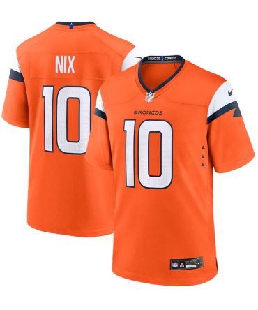 Bo Nix Nike Denver Broncos Orange Home Football Jersey