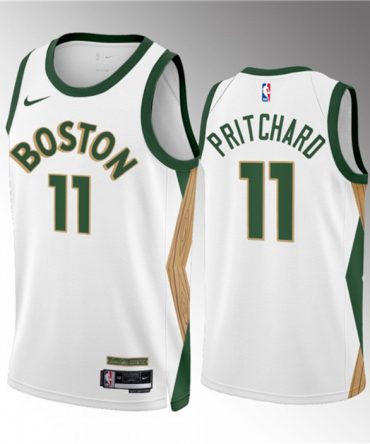 Men Boston Celtics 11 Payton Pritchard White 2023 24 City Edition Stitched Basketball