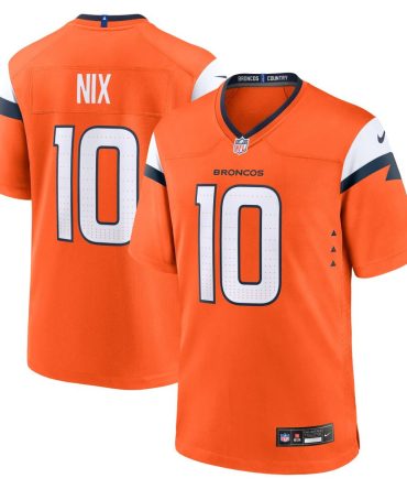 Bo Nix Denver Broncos Nike 2024 Nfl Draft First Round Pick Player Game Jersey Orange
