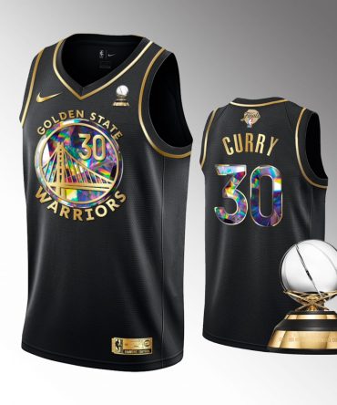 Golden State Warriors 2022 Western Conference Champions Stephen Curry Black Diamond Edition Jersey