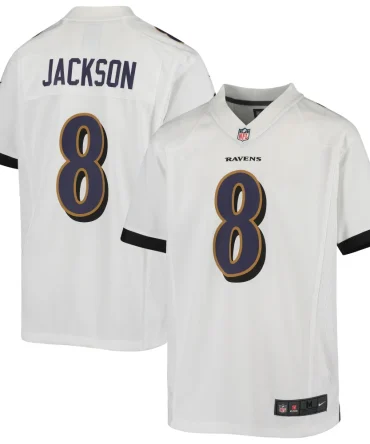 Lamar Jackson Baltimore Ravens Nike Youth Game Jersey White