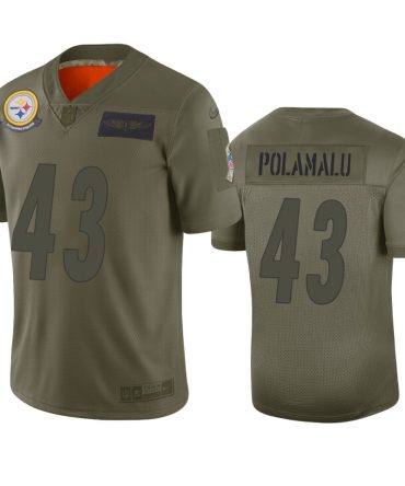 Pittsburgh Steelers Troy Polamalu Camo 2019 Salute To Service Limited Jersey