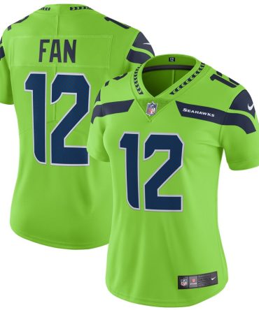 12S Seattle Seahawks Nike Womens Vapor Untouchable Color Rush Limited Player Jersey Neon Green