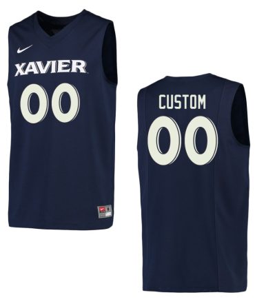 Xavier Musketeers #00 Custom College Basketball Jersey Navy