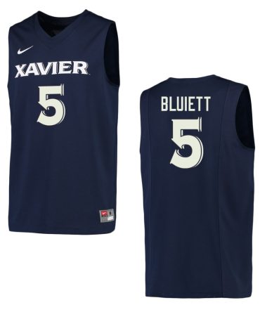 Xavier Musketeers #5 Trevon Bluiett College Basketball Jersey Navy