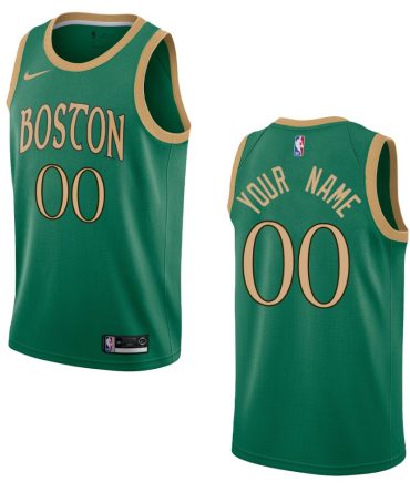 Celtics #00 Custom City Jersey Kelly Green