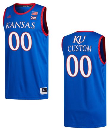 Kansas Jayhawks #00 Custom College Basketball Jersey Royal