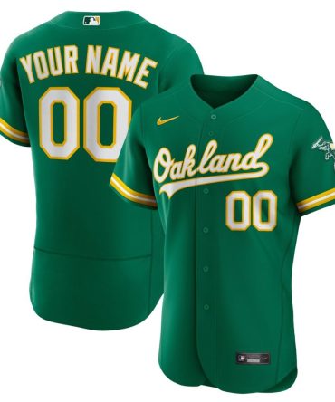 Mens Oakland Athletics Nike Kelly Green Alternate Custom Jersey