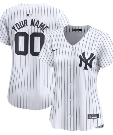 Womens New York Yankees Nike White Home Limited Custom Jersey